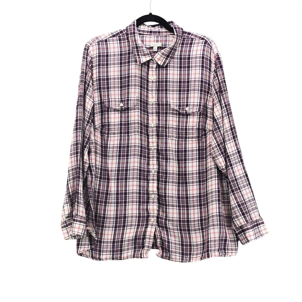 Talbots Button Up Shirt Plaid 3X